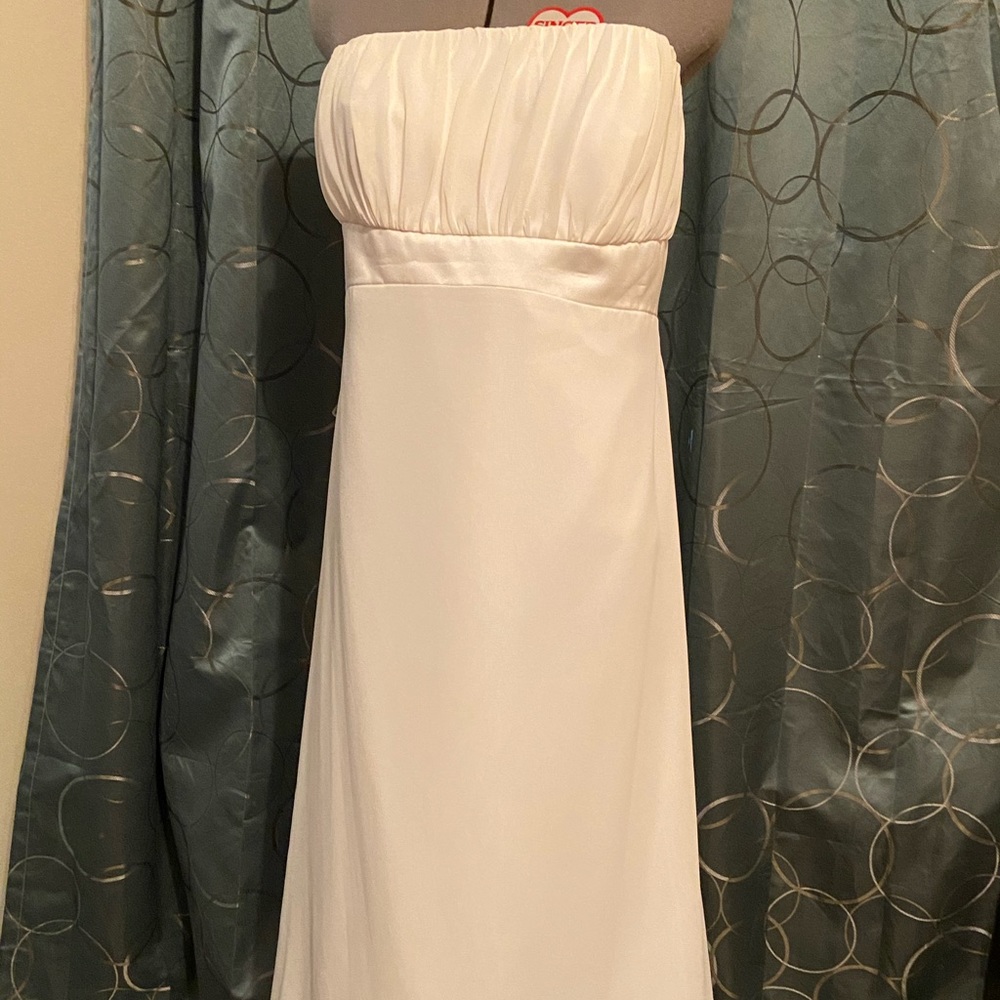 Alfred Angelo strapless high low bridal dress